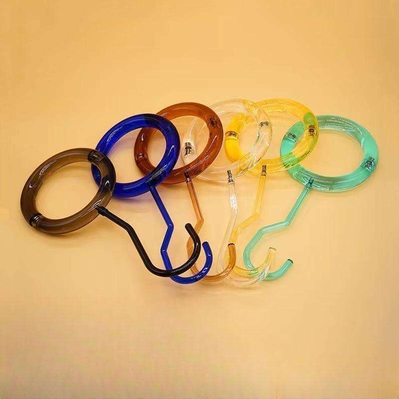 Clothing store special transparent acrylic scarf circle belt loop jeans hook tie hanger display