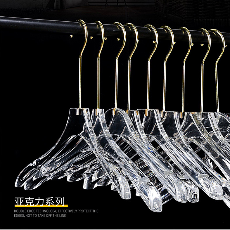 Acrylic women's clothes rack Clothes shop crystal transparent  pants rack with clip clothes hanger rack