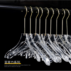 Acrylic women's clothes rack Clothes shop crystal transparent  pants rack with clip clothes hanger rack