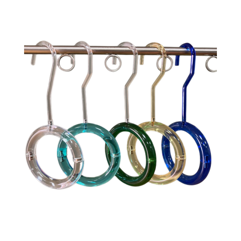 Clothing store special transparent acrylic scarf circle belt loop jeans hook tie hanger display