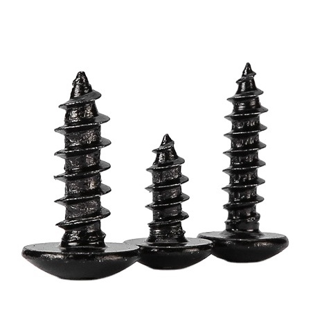 Black zinc plus hard black cross large flat head self-tapping screw mushroom head round head umbrella wood screw M3M4M5