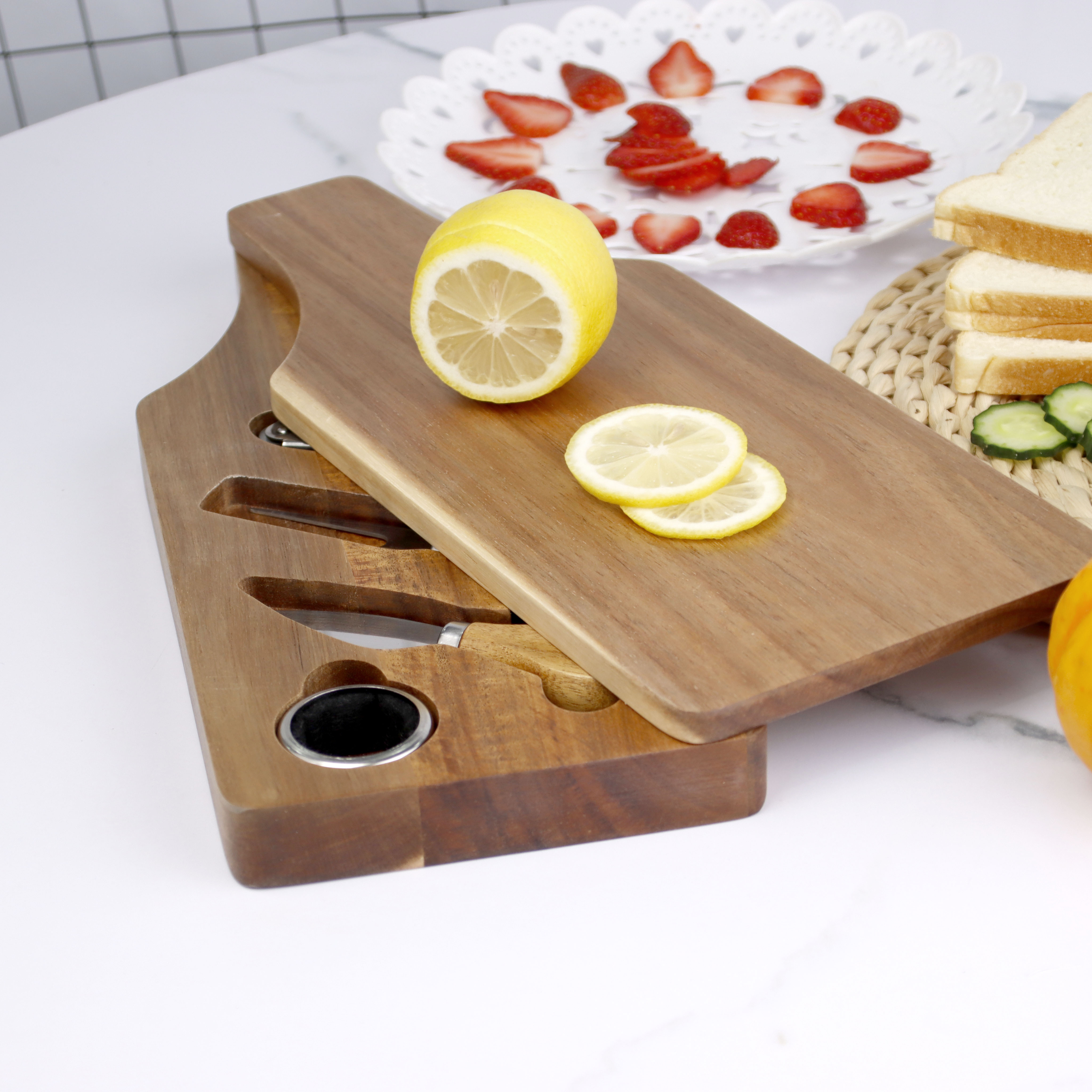 Cutting Board With Containers,Over The Sink Cutting Board For Kitchen,Meal Prep deck For Food