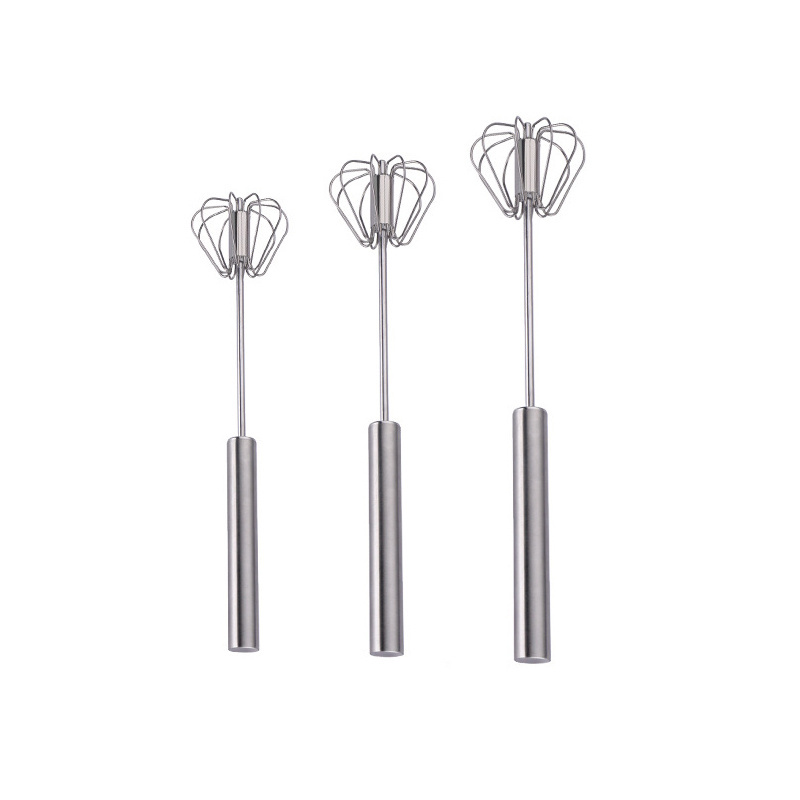 Manufacturer Kitchen Gadget Stainless Steel Semi Automatic Egg Beater Egg Whisk