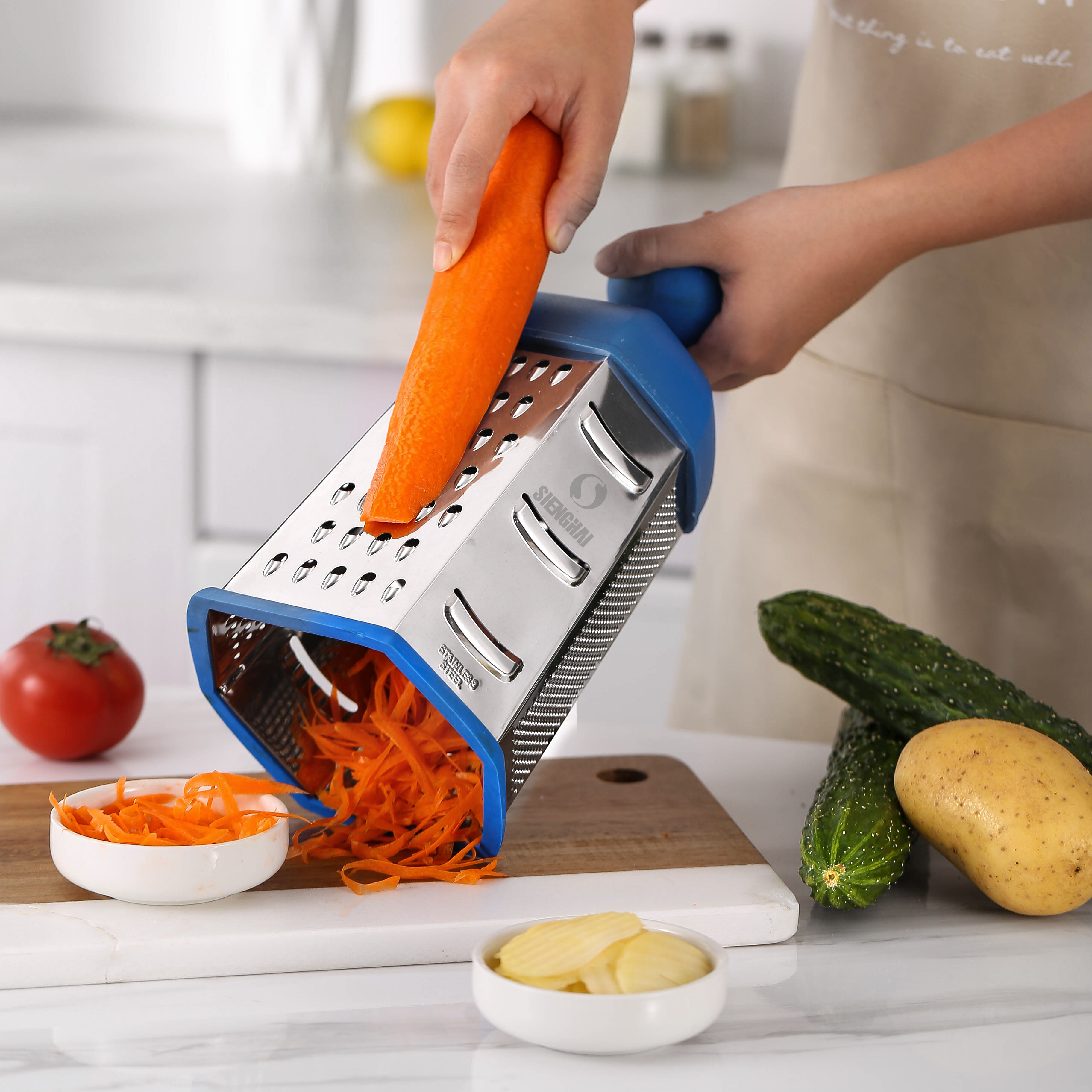 Professional 4 Sides Box Grater Stainless Steel Food Shredder