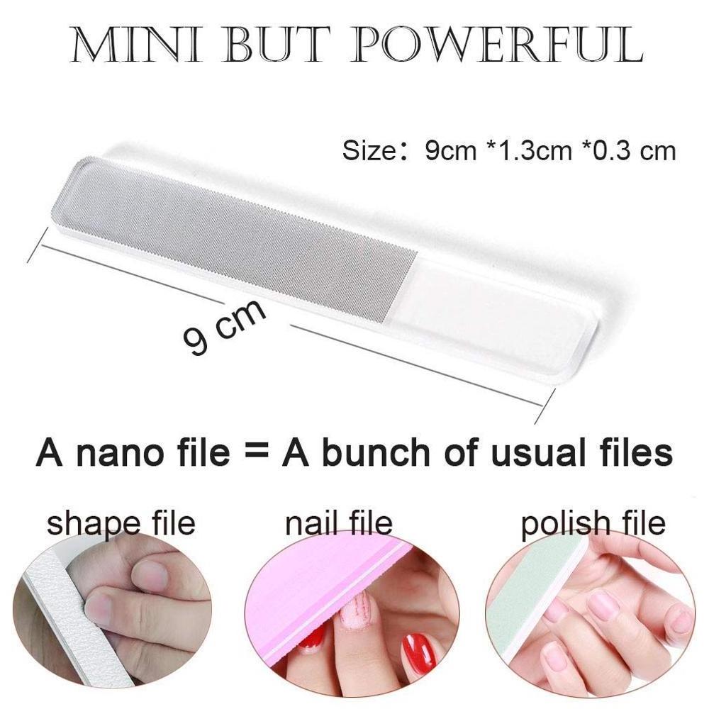 Nano Glass Nail Shiner Polished Nail File and Buffer Crystal for Natural and Acrylic Nails