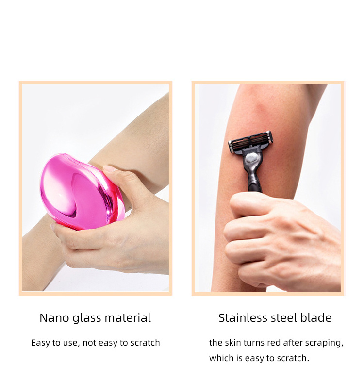 2022 new bleame painless Nano Glass magic crystal physical gold reusable crystal hair eraser stone remover purple