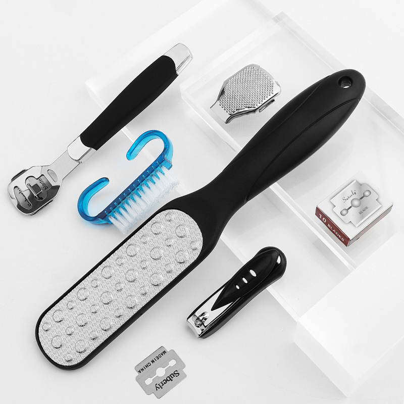 6pcs personalized foot files Callus Remover foot Rasp Brush Rasp Toenail Clipper foot file pedicure set kit