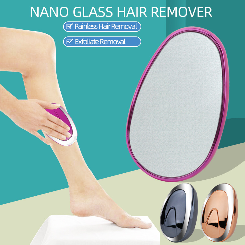 2022 new bleame painless Nano Glass magic crystal physical gold reusable crystal hair eraser stone remover purple