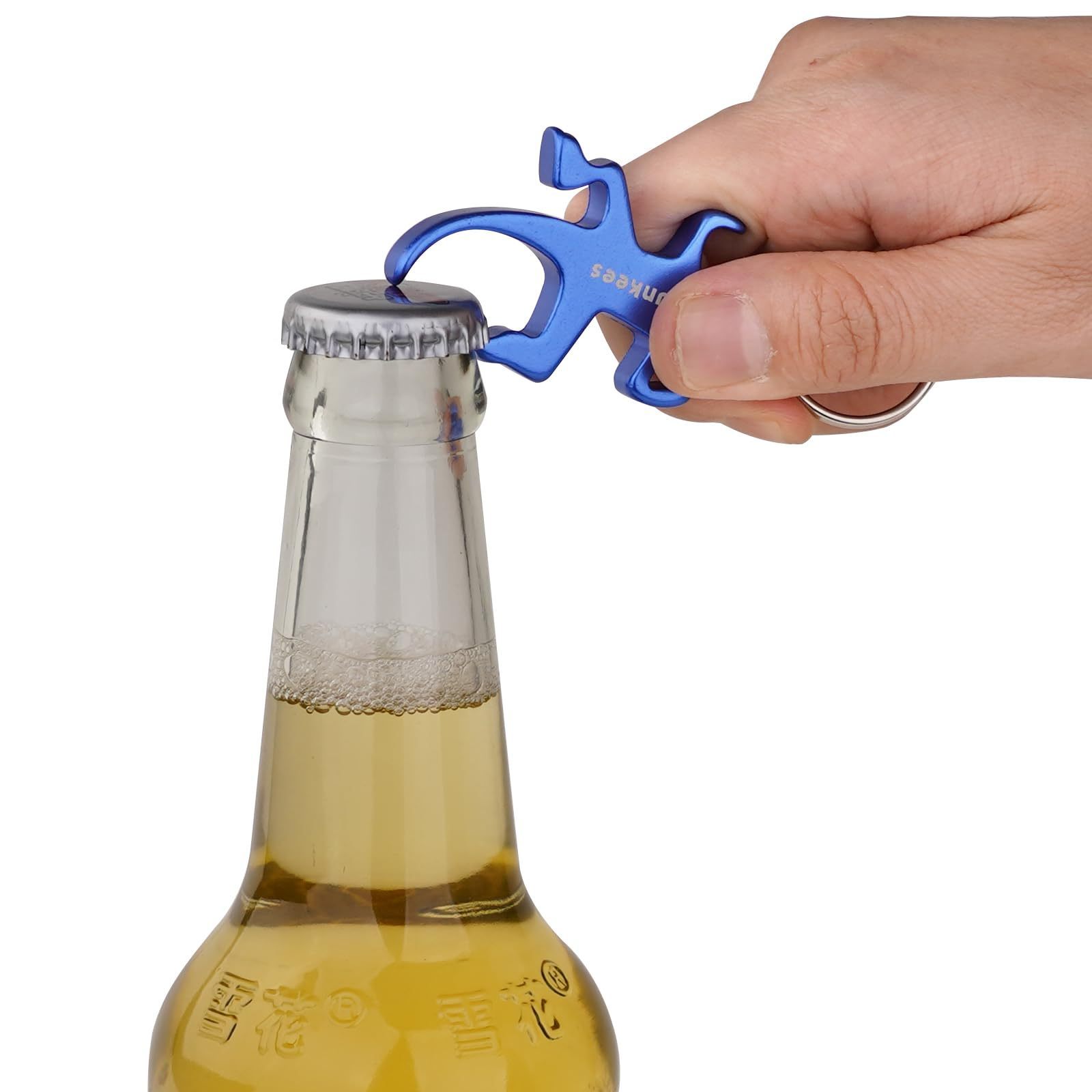 munkees Lizard Bottle Opener Keychain 2 Pack Aluminium Key Beer Opener, Outdoor Travel Accessories Grey