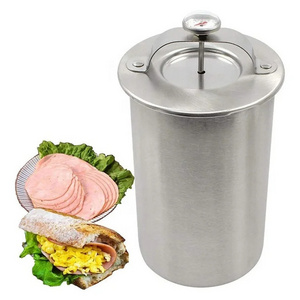 Kitchen Cooking Tools Bacon Ham Maker Metal Ham Press Maker Stainless Steel Meat Press Ham Maker with Thermometer Sandwich Deli