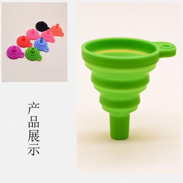 Kitchen Gadget Accessories Foldable Silicone Funnel Customizable Mini Funnel for Liquid Transfer