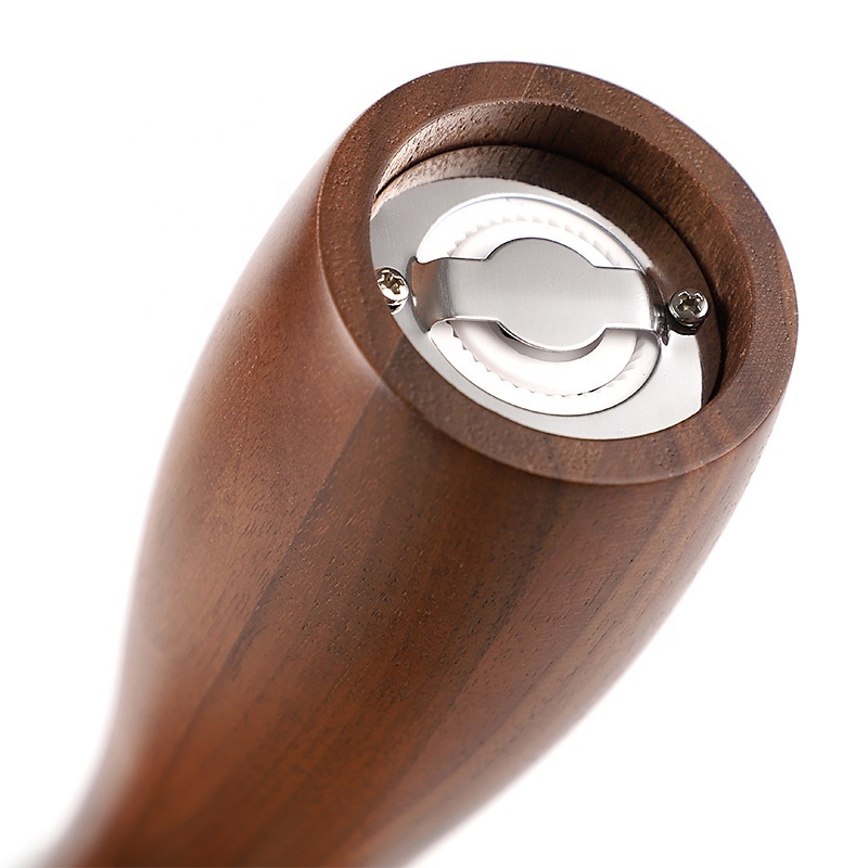 High quality salt and pepper mill walnut wood herb mill with stainless steel lid