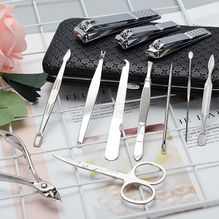 Low Price High Quality Stainless Steel Nail Clipper Kits Professional Portable Beauty Manicure Tools 12pcs Set