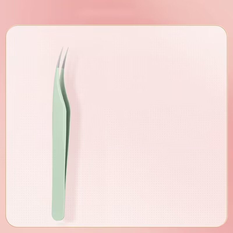 Custom Private Label Pink Plastic Lashes Applicator Tweezers Bulk Magnetic Lash Tweezers packaging False Eyelash Tweezers