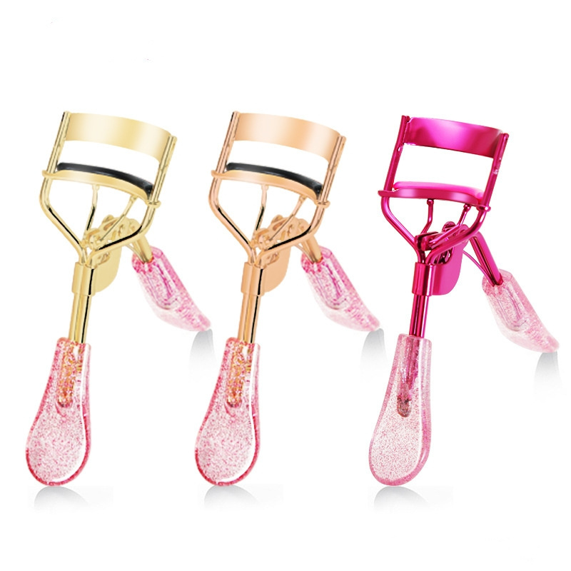 New arrival Glitter handle eyelashes curler customized gold eye lash curler rose gold eyelashes tools