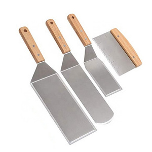 Multipurpose Stainless Steel Griddle Spatula and Scraper Set 4pcs SW-BT23