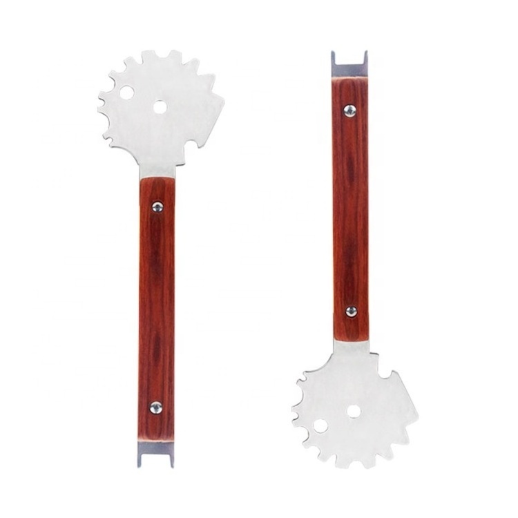 Wood Handle BBQ Grill Scraper And Cleaning Brush SW-BT402