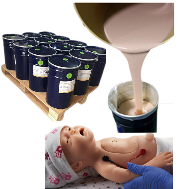 Low viscosity ultrasoft platinum cure silicone rubber for silicone dolls casting for medical training