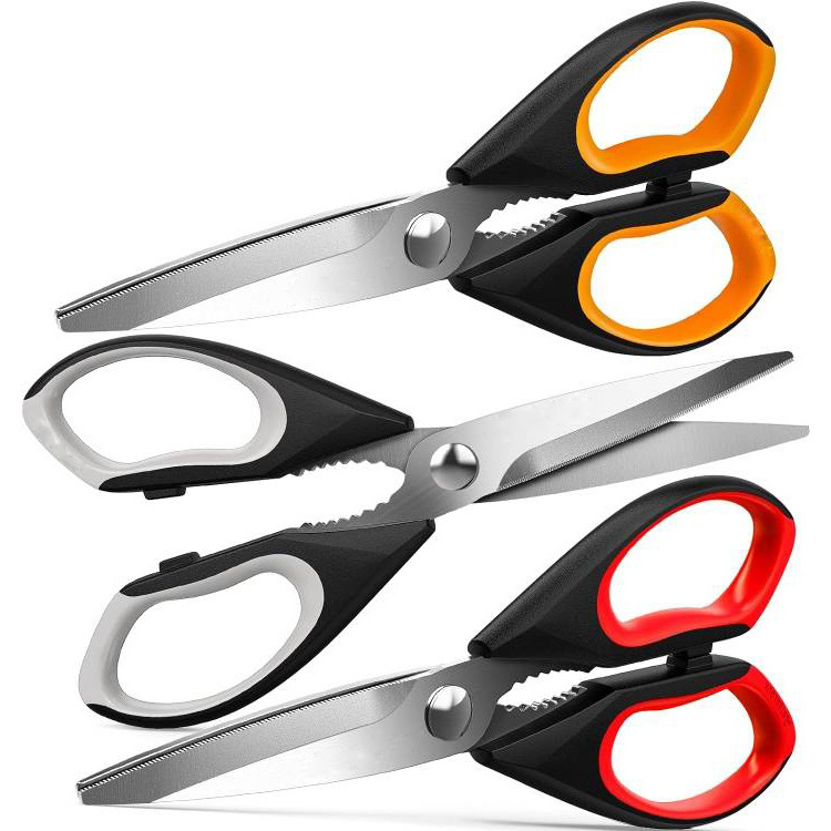 3 Pack Heavy Duty All Purpose Kitchen Meat Scissors Stainless Steel Poultry Shears