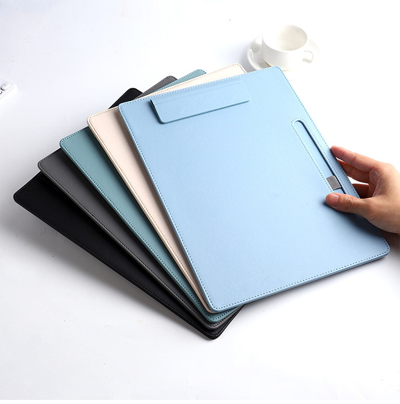 Custom Logo Top Quality Leather Clipboard Business File Folder A4 Document Folder Binder Without Notepad