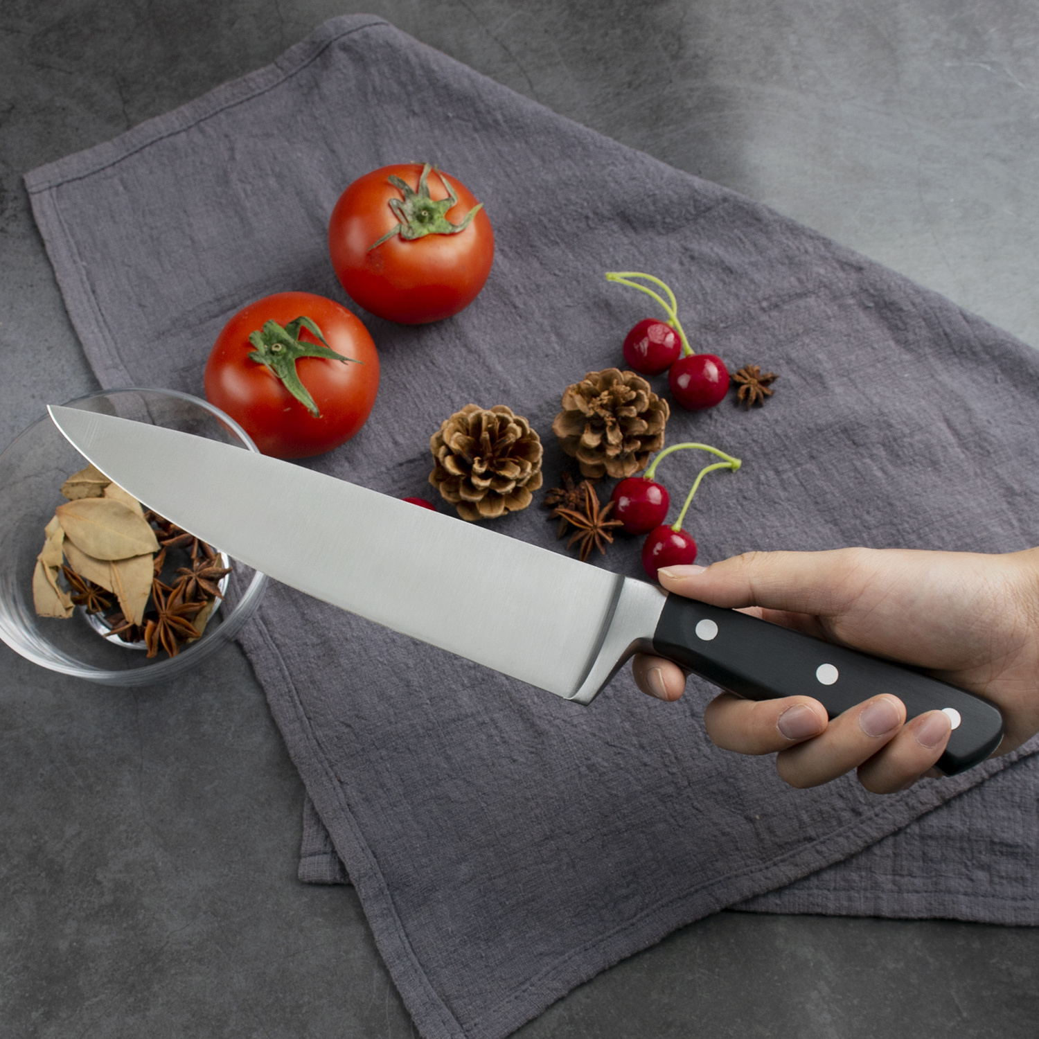 8 inch Kitchen Chef Knife Professional High Quality POM Handle Stainless Steel Kitchen Chef Knife With Gift Box