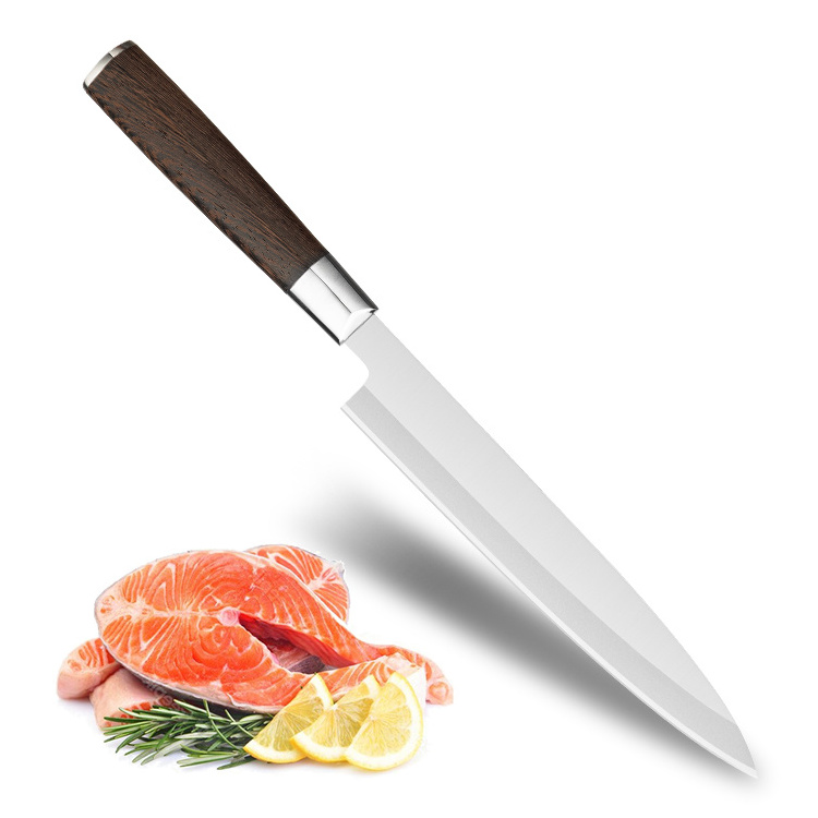 Japanese 210mm Slicing Sashimi Knife 5cr15 Sakimaru Sushi Knives Stainless Steel Sushi Knife With Wenge Wood Handle