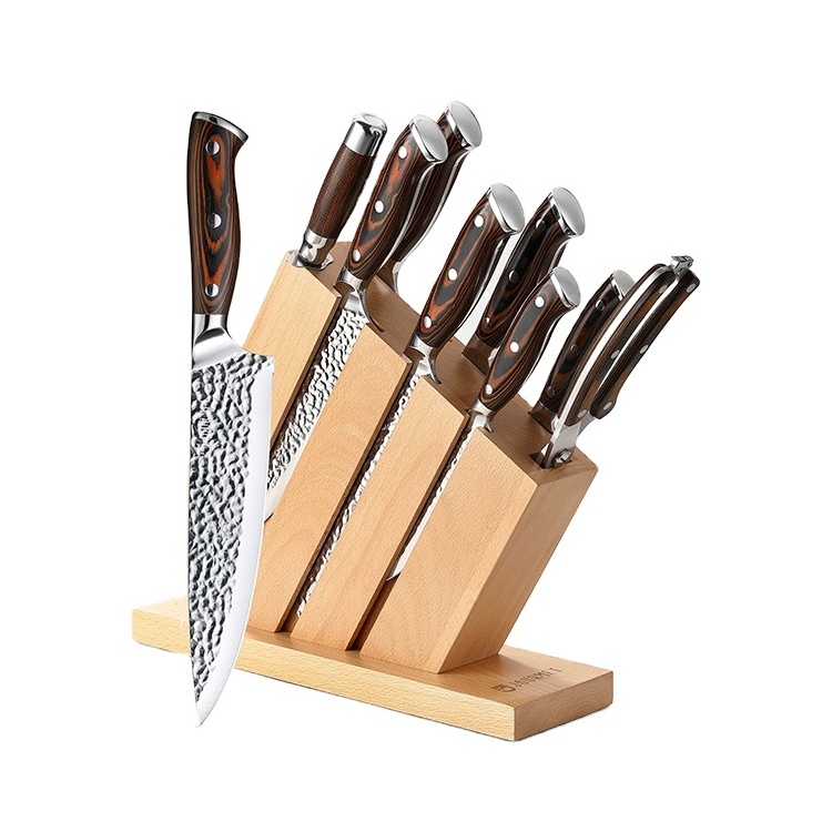 Hot Sales 9 Pcs Stainless Steel Kitchen Knife Set Pakka Wood Handle Kitchen Knife Set