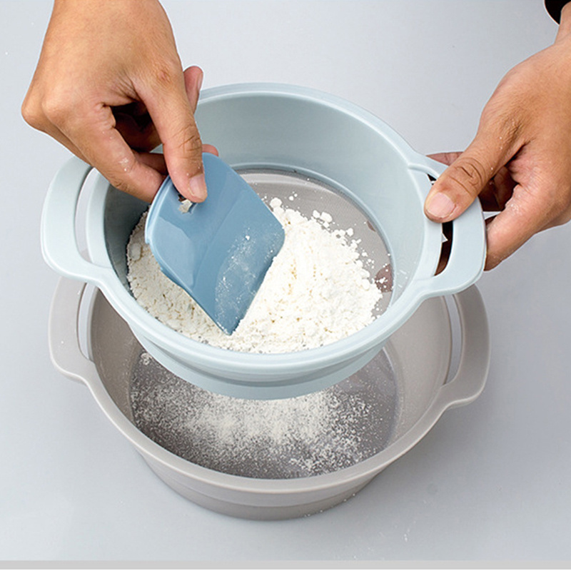 Home Kitchen Accessories Gadget 4 In 1 Multifunctional Large Size Plastic Flour Sieve For Baking Pastry Tools