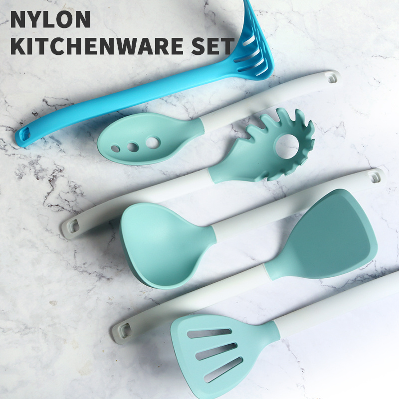 2024 New Kitchen Accessories Durable Food-Grade Silicone Nylon Utensil Set With Potato Masher In Box Packaging For Cooking