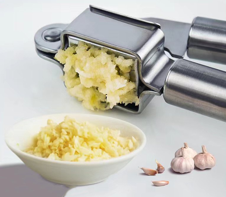 Kitchen Accessories Handheld Squeezer Garlic Crusher 430 Stainless Steel Manual Garlic Press