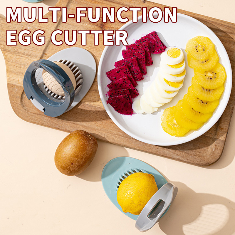 Smart Household Gadgets Multifunctional 3 In 1 Stainless Steel Egg Cutter Slicer For Home Kitchen Cooking Gadgets