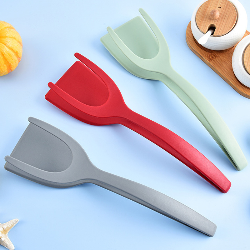 New Product 2024 Gadgets 2 In 1 Nylon Frying Food Clip Spatula Tong  Kitchen Accessories Home Fried Steak And Fish Spatula