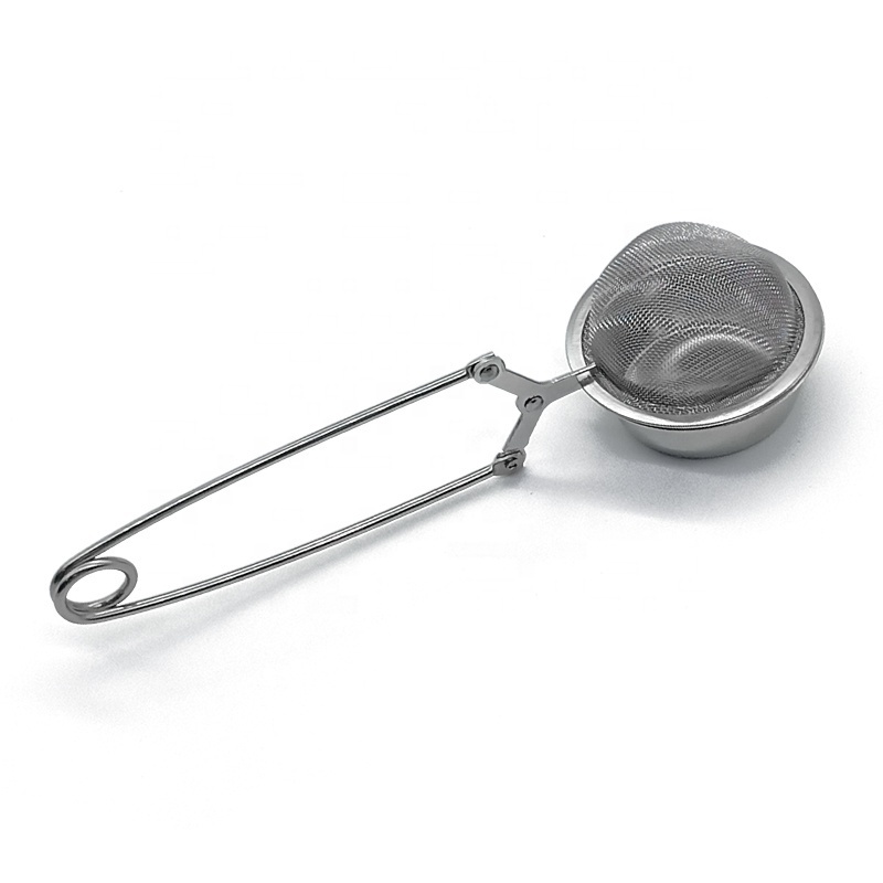 Silver Tea Strainer with Handle, Stainless Steel Tea Diffuser for Loose Leaf Tea