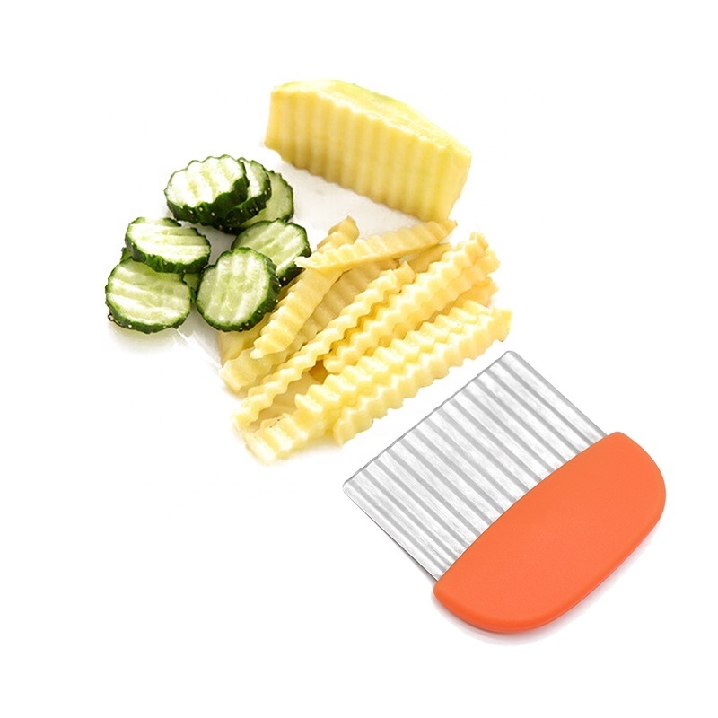 Crinkle Cutter for Veggies Potatoes, Stainless Steel Wave Knife, Kitchen Crinkle Cutter Knife Chopper