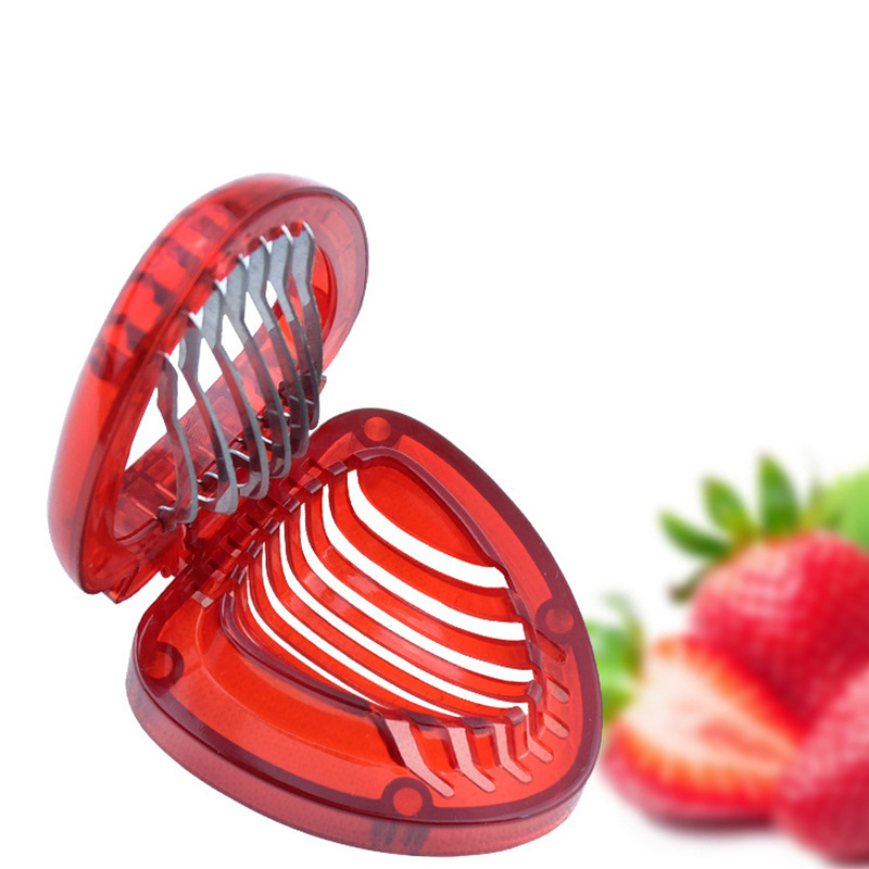 In Store Ready To Ship NEW Arrival Plastic Strawberry Cutter Fruit Slicer