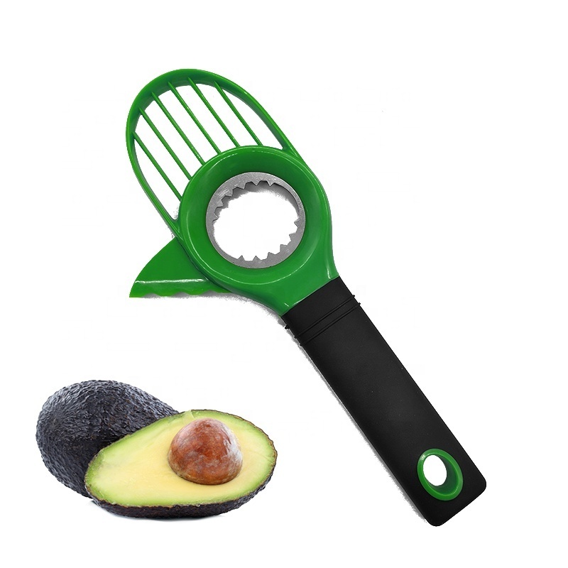 3 in 1 Plastic Stainless Steel  Avocado Cutter Slicer Tool Kiwi Knife With Ergonomic Handle Design