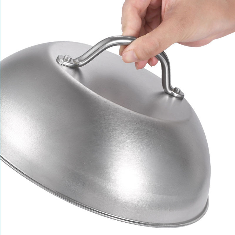 Griddle Accessories - Heavy Duty Round Basting Cover Stainless Steel Steaming Cover Restaurant Cloche Serving  Food Cover