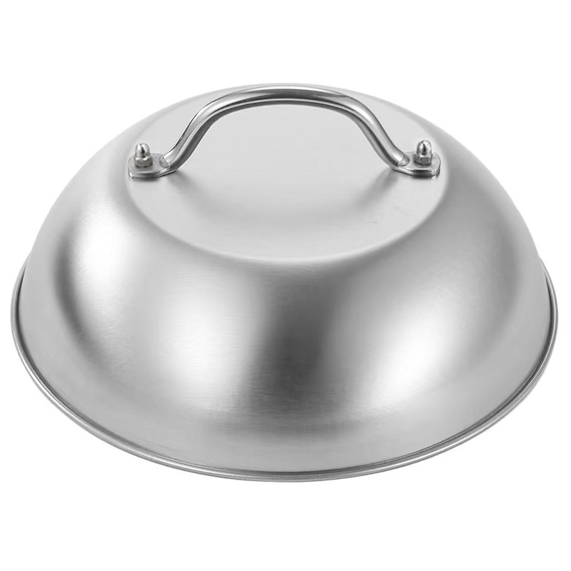 Griddle Accessories - Heavy Duty Round Basting Cover Stainless Steel Steaming Cover Restaurant Cloche Serving  Food Cover