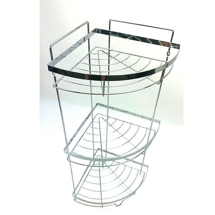 Factory Standing 3 Tier Iron Metal Bathroom Corner Shelf Kitchen multi-layer Storage Rack