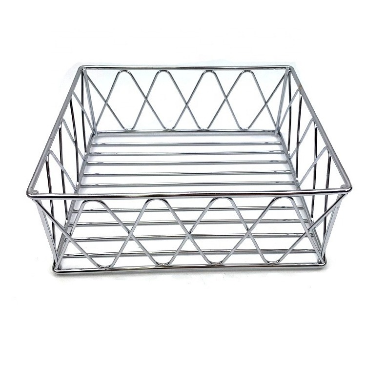 High Quality Food Fruit Basket Stainless Steel Metal Wire mesh Bread Basket Desktop Storage Basket for Kitchen Living room