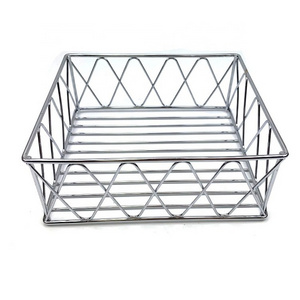 High Quality Food Fruit Basket Stainless Steel Metal Wire mesh Bread Basket Desktop Storage Basket for Kitchen Living room