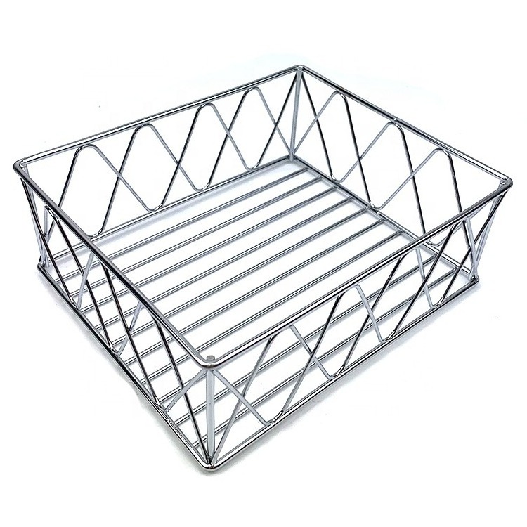 High Quality Food Fruit Basket Stainless Steel Metal Wire mesh Bread Basket Desktop Storage Basket for Kitchen Living room