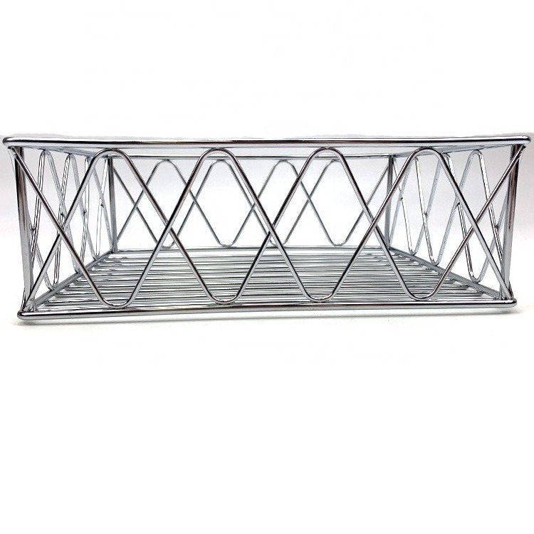 High Quality Food Fruit Basket Stainless Steel Metal Wire mesh Bread Basket Desktop Storage Basket for Kitchen Living room