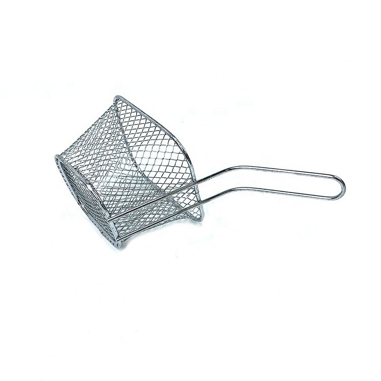 Heat-Resistant Stainless Steel Square Mini French Fry Baskets French Fries Basket for Kitchen Fried Basket