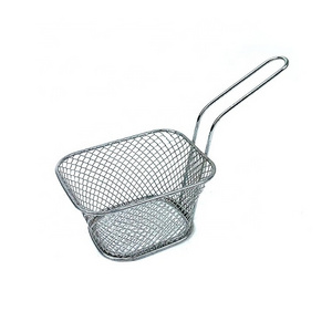 Heat-Resistant Stainless Steel Square Mini French Fry Baskets French Fries Basket for Kitchen Fried Basket