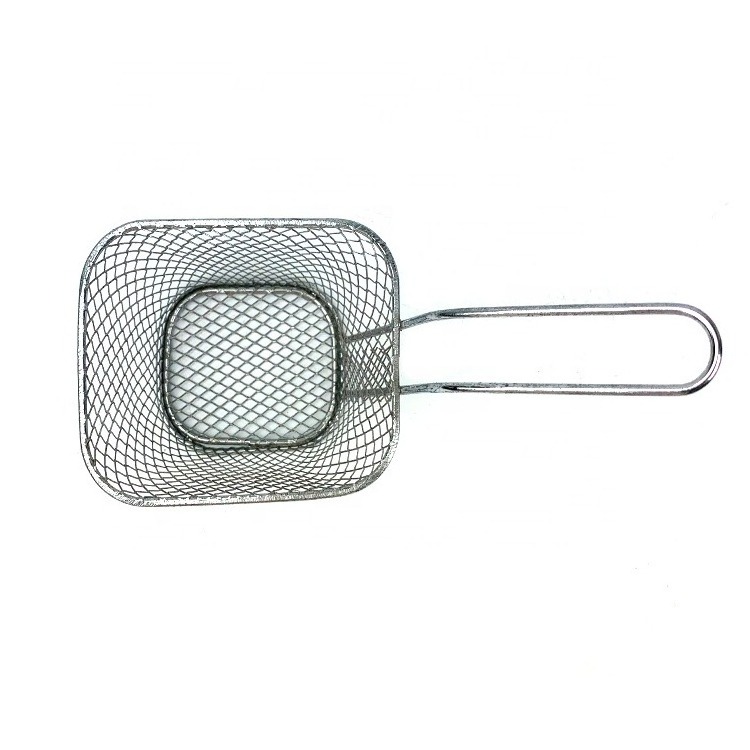 Heat-Resistant Stainless Steel Square Mini French Fry Baskets French Fries Basket for Kitchen Fried Basket