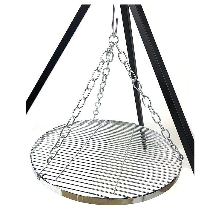 Adjustable swivel grill, BBQ stainless steel suspended hanging grill grid