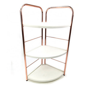 Fashion rose gold 3 tiers metal storage basket shower caddy