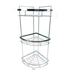 Factory Standing 3 Tier Iron Metal Bathroom Corner Shelf Kitchen multi-layer Storage Rack