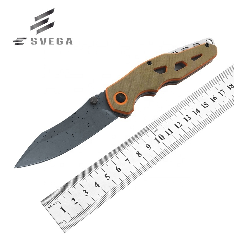 Non-stick coating blade 2tone G10 scales lanyard hole design outdoor camping knife survival knife tactical knife